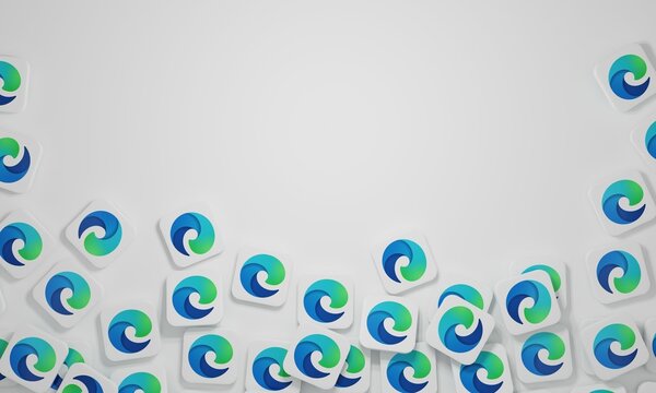 Melitopol, Ukraine - November 21, 2022: Microsoft edge logo icon isolated on color background. Microsoft Edge is an Internet browser developed by Microsoft. He is the successor of Internet Explorer
