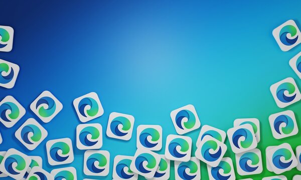 Melitopol, Ukraine - November 21, 2022: Microsoft edge logo icon isolated on color background. Microsoft Edge is an Internet browser developed by Microsoft. He is the successor of Internet Explorer