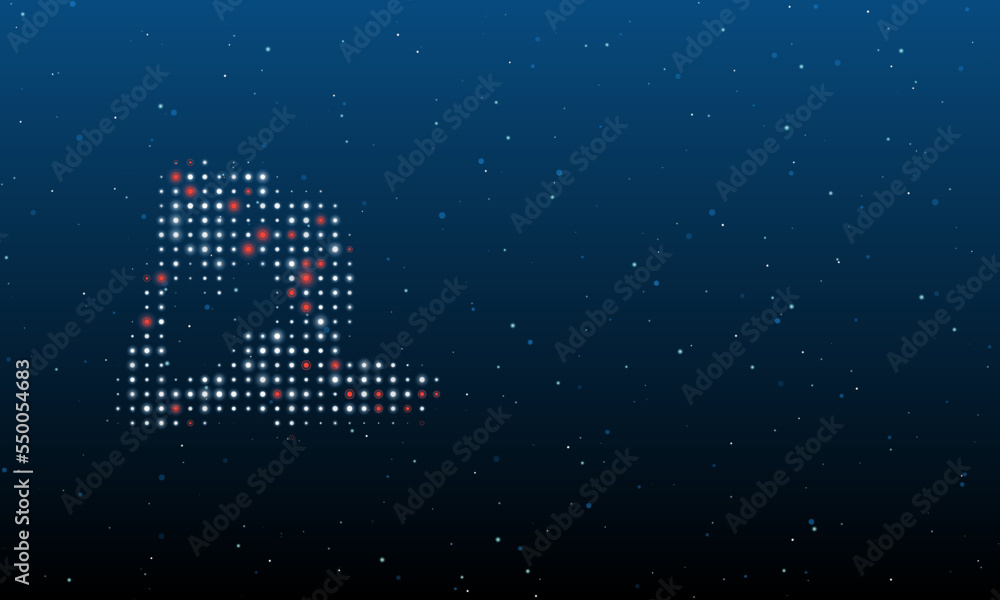 Poster on the left is the yoga stretching pose symbol filled with white dots. background pattern from dots 