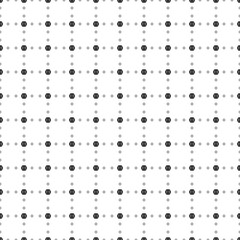 Fototapeta na wymiar Square seamless background pattern from black poker chip symbols are different sizes and opacity. The pattern is evenly filled. Vector illustration on white background