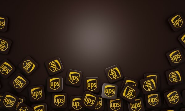Melitopol, Ukraine - November 21, 2022: UPS logo icon isolated on color background. United Parcel Service is the world's largest package delivery company