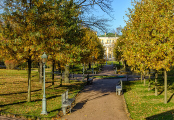 Walk through the Polish Garden at the Derzhavin estate on the embankment of the Fontanka River in St. Petersburg.