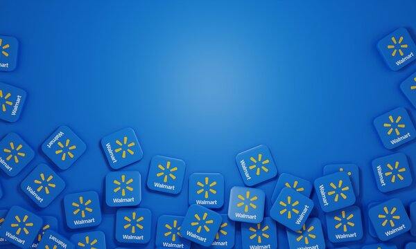 Melitopol, Ukraine - November 21, 2022: Walmart Logo Icon Isolated On Color Background. Walmart Is An American Multinational Retail Corporation