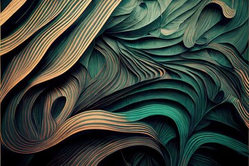 Abstract blue and green background design. Abstract wavy lines wallpaper