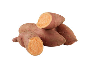 Sweet potato with cut out isolated on background transparent