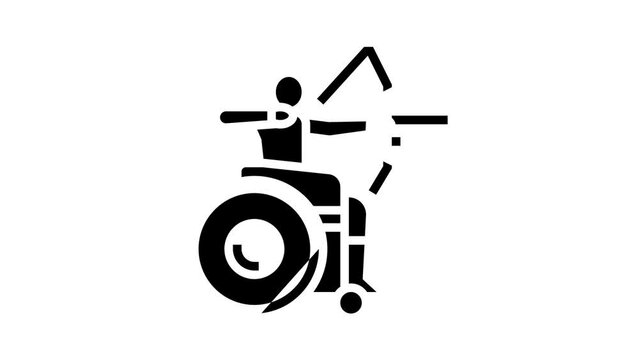 archery handicapped athlete glyph icon animation