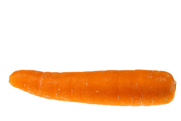 Close up view of carrot isolated on white background.