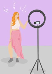 Influencer filming a video