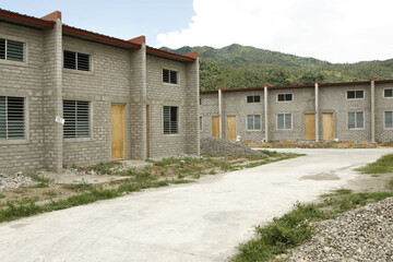 Houses in the process of being built