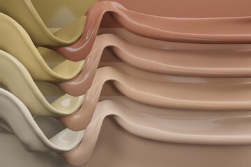 Milk or yoghurt liquid splash 3D rendering