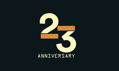 23 Year Anniversary Logo, 23 birthday, 2 , 3 number design