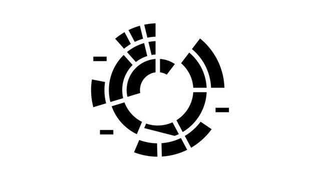 sunburst chart glyph icon animation