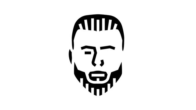 ducktail beard hair style glyph icon animation