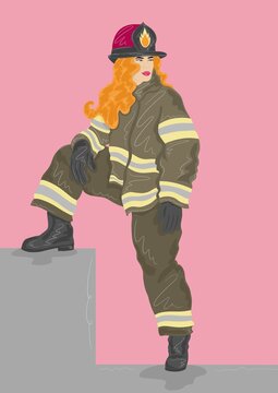 Female firefighter