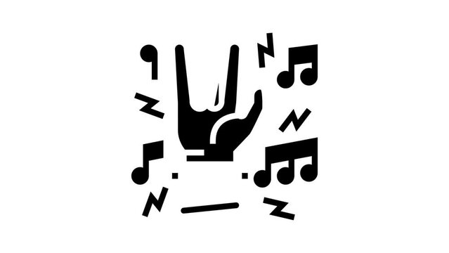 rock music concert glyph icon animation