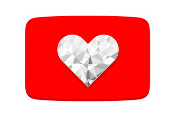 Heart shape diamond icon symbol. Social network app icon. Vector illustration