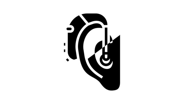 hearing aids glyph icon animation