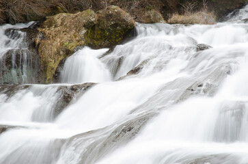 Fototapeta na wymiar Ryuzu Falls in the Yugama River. Nikko National Park. Tochigi Prefecture. Japan.