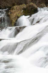 Fototapeta na wymiar Ryuzu Falls in the Yugama River. Nikko National Park. Tochigi Prefecture. Japan.