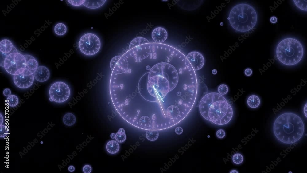 Wall mural Analog particle glowing clock isolated