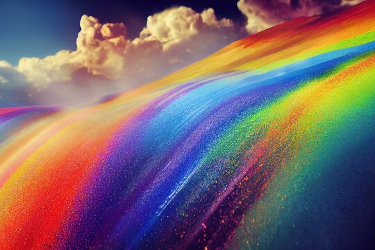 glitter rainbow waterfall, generative ai