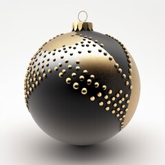 Single christmas ball ornament - black and gold