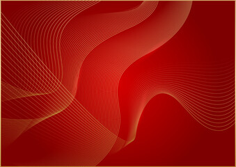 Red background with golden gold line shapes