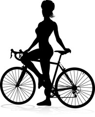 Bike and Bicyclist Silhouette