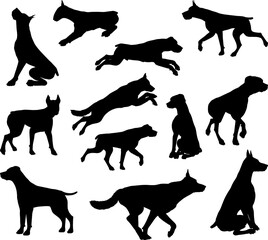 Dog Silhouettes Animal Set