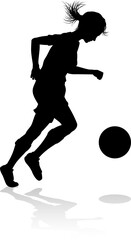 Female Soccer Football Player Woman Silhouette