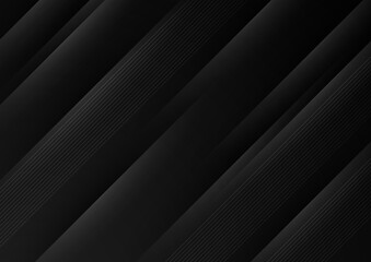 Obraz premium Abstract wave curve vector line in black background. Modern wavy line pattern (wave curves). Premium stripe texture for banner, business background. Shiny luxury vector template