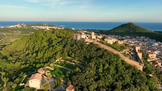 Aerial view of Mallorca. Balearic Islands. Castell de Capdepera. Spain.