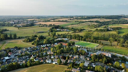 Aerial shot from the Gulperberg of a landscape in the Netherlands