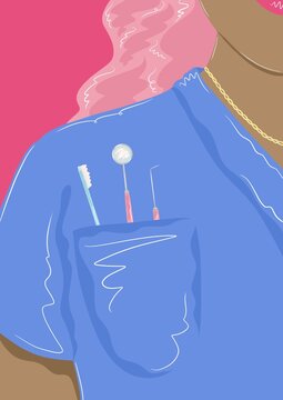 Female dentist wearing uniform 