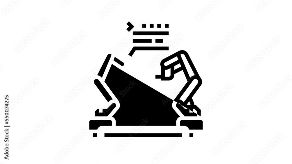 Poster pre-programmed robot line icon animation