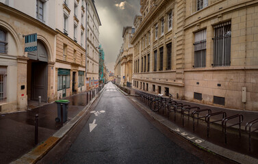 Fototapeta na wymiar Street near panthéon Paris , Rue Victor Cousin