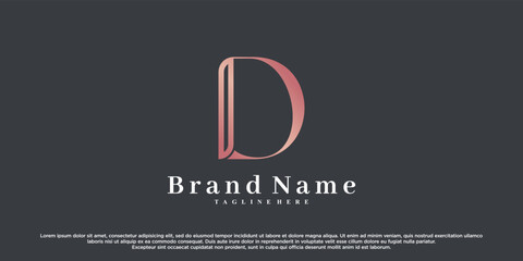 Initial latter d  logo design with creative concept Premium Vector