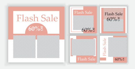 Naklejka premium Set of editable social media instagram carousel post