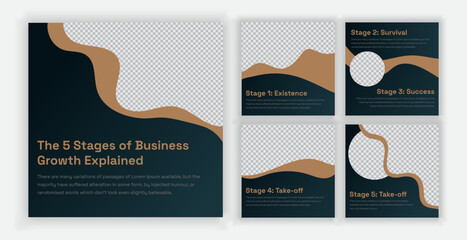 Set of editable social media instagram carousel post © Hosain