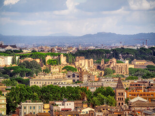 Fototapeta na wymiar Top view of buildings in Florence, Italy