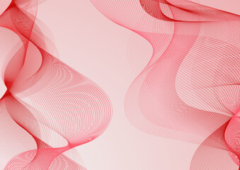 Abstract light red background with line wave curve shapes