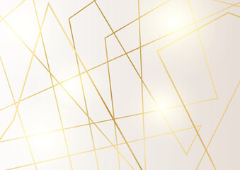 Abstract luxury gold and white background with line, wave, and shiny curve lines. Vector illustration