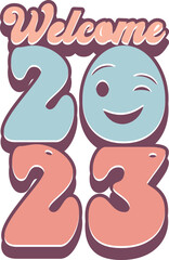 happy new year t-shit design, Groovy t-shirt design , 2023 happy new year t-shirt , EPS file groovy new year design 2023