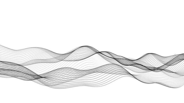 Black color particle line wave
