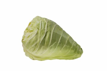 View of field cabbage isolated on white background. Sweden.
