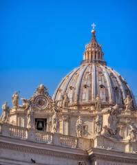 Fototapeta na wymiar Vatican domes at daytime, Rome, Italy