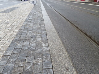 tram line railway on a street