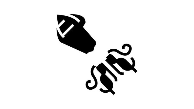 squid seafood glyph icon animation