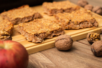Apple tart with topped with walnuts