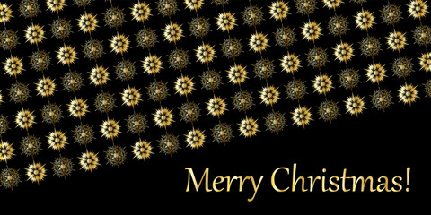 Black golden perfect christmas text Happy Holidays, golden snowflake vector illustration for invitation and congratulation